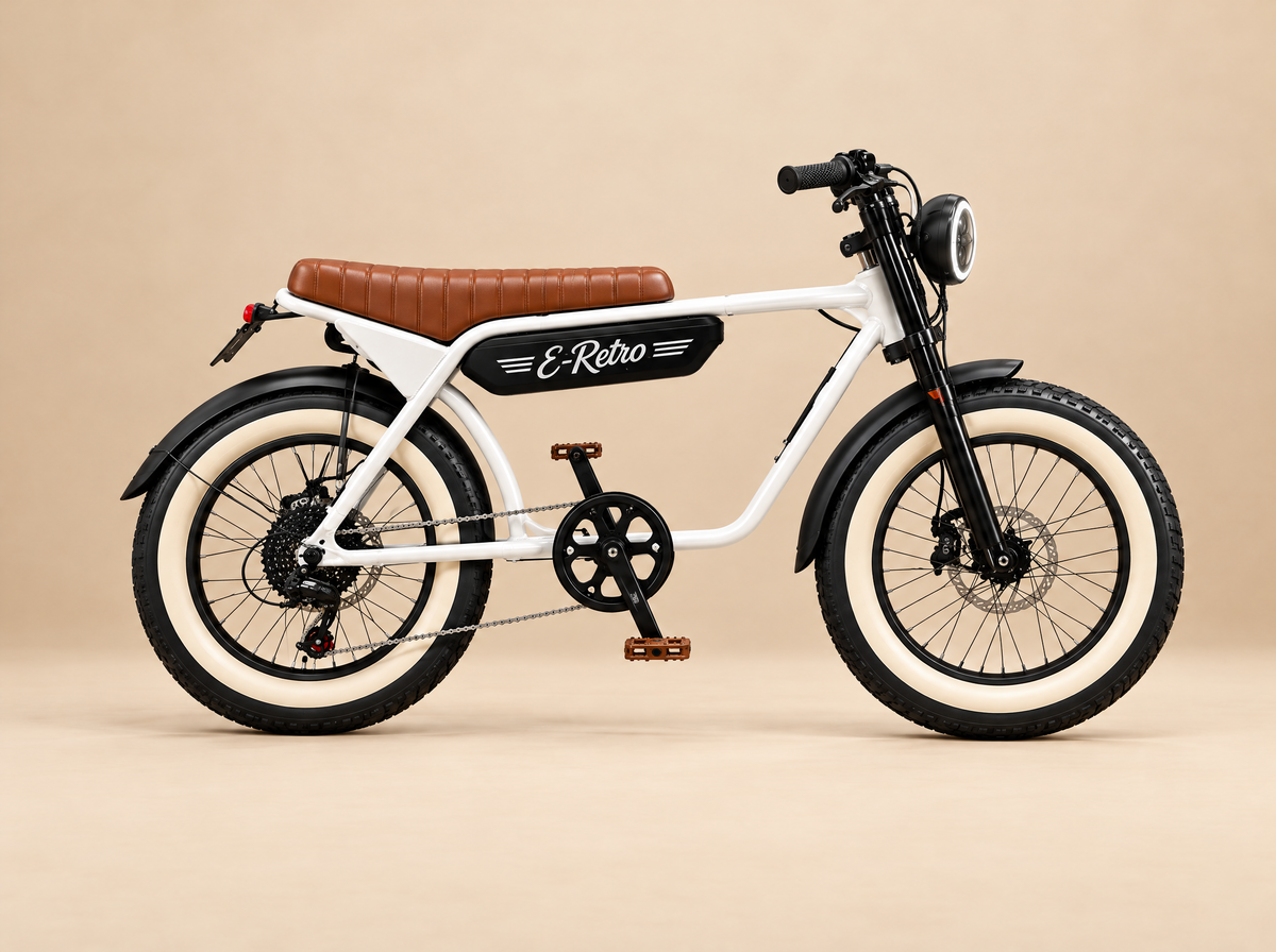 E-Retro electric bike in White